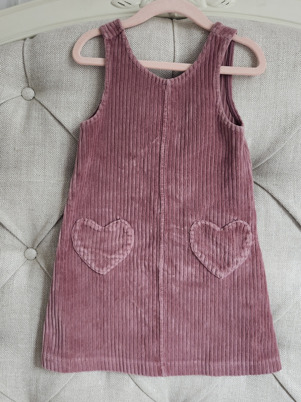 Zara Girls Pink Ribbed Pinafore